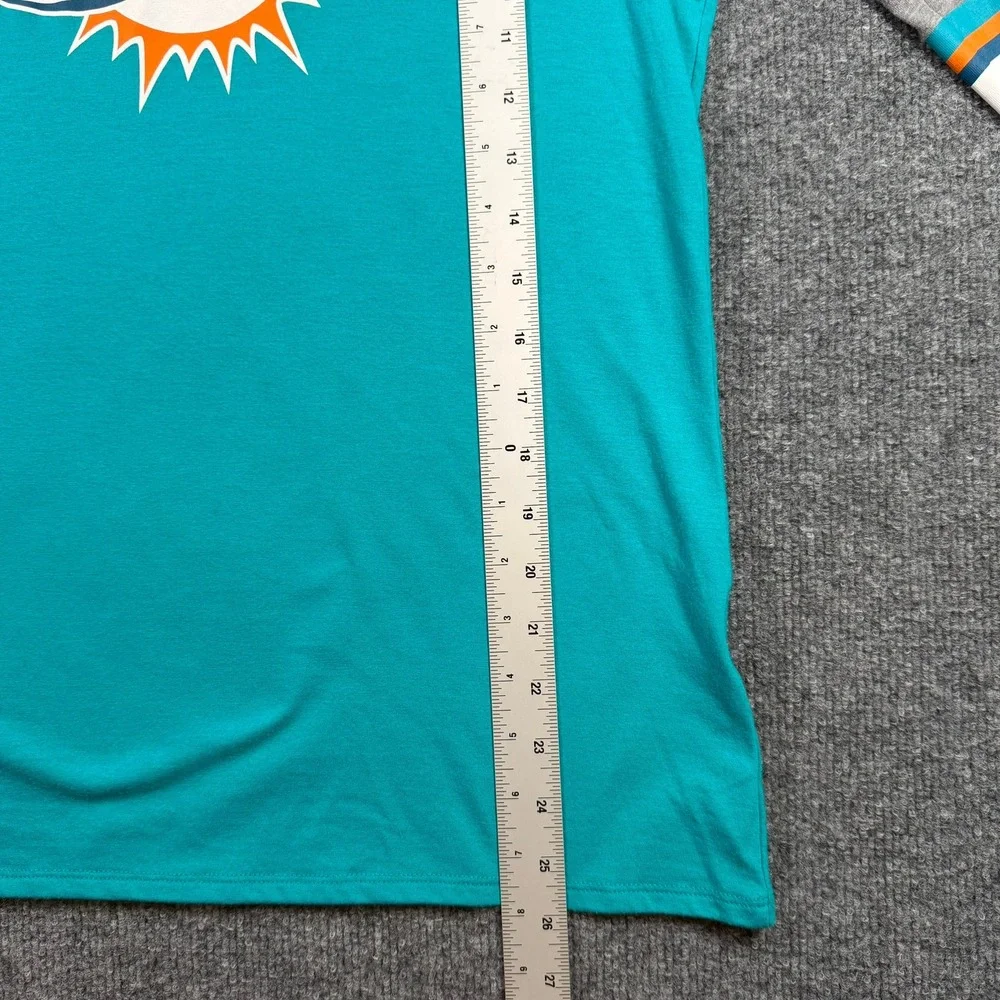 Nike Miami Dolphins Raglan 3/4 Sleeve T-Shirt Medium Aqua NFL Tee
